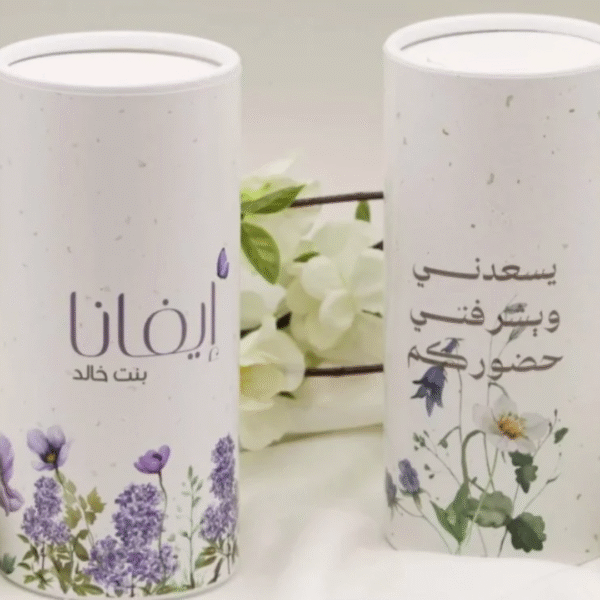 مناديل أسطوانية – 12 قطعة مع طباعة ثيم ورقي من ورد روزا